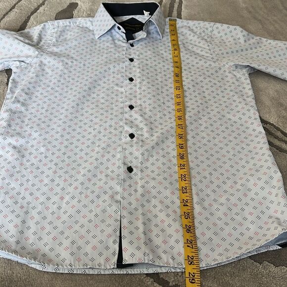 American Breed Men’s Button Down Shirt Geometric Print Long Sleeve - Picture 4 of 8